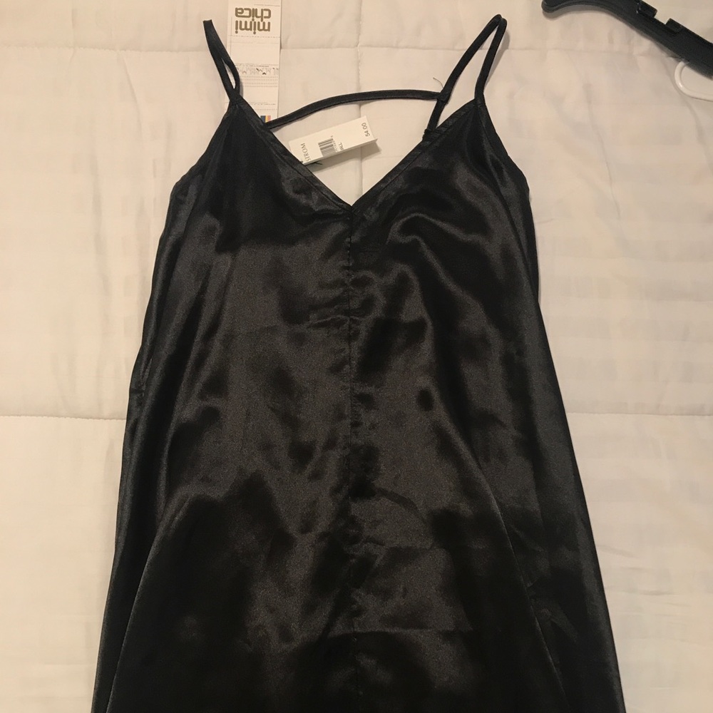 Black Satin Short Dress